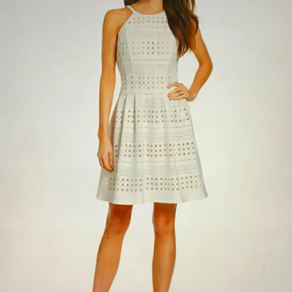 Eliza J | Dresses | Eliza J Fit Flare Laser Cut Dress | Poshmark